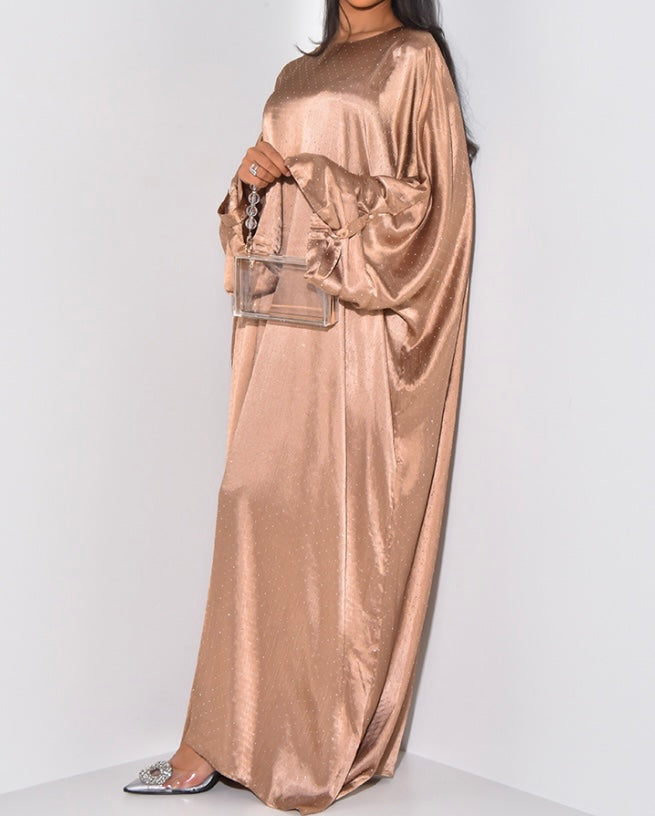 Premium Crystal Silk Oversized Abaya Dress