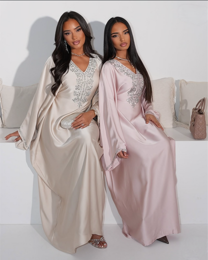 Mona Embellished Kaftan with Inner Tie Belt