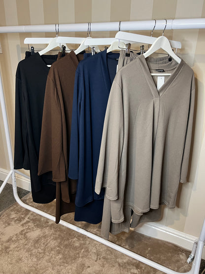 Waffle Textured V Neck Co Ord
