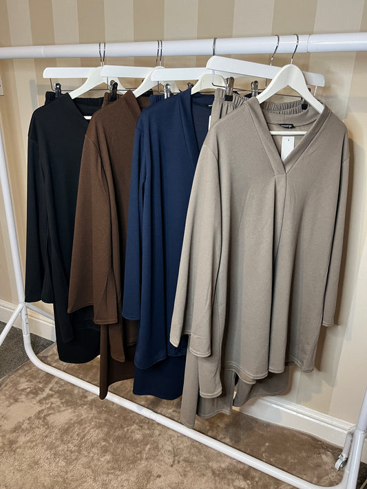 Waffle Textured V Neck Co Ord