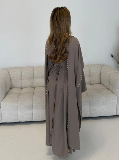 Pearl Detail Cape Dress