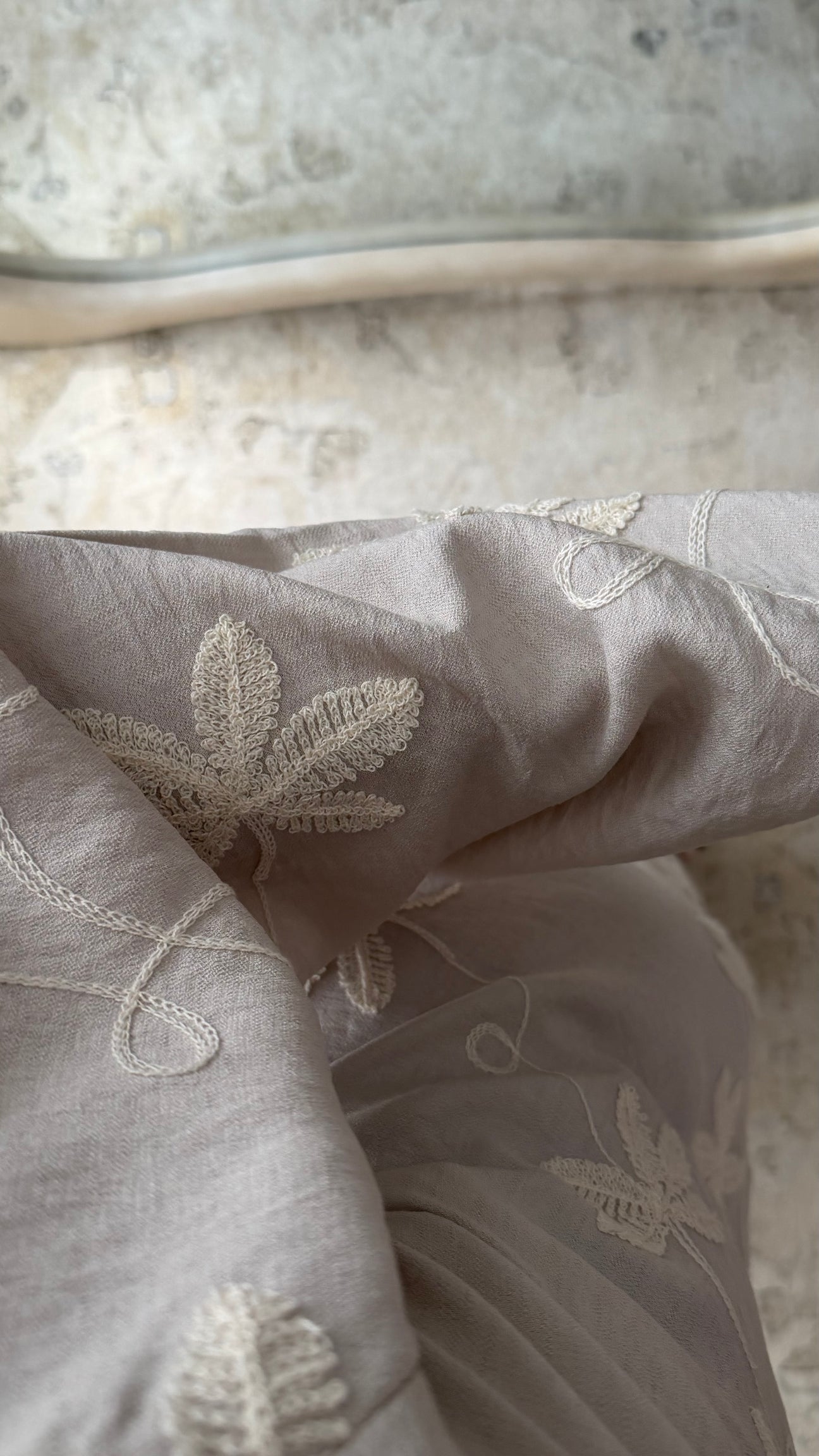 Maria Embroidered Linen-Style Dress with Adjustable Tie Belt