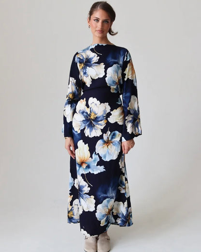 Sierra Floral Dress with Adjustable Tie Belt