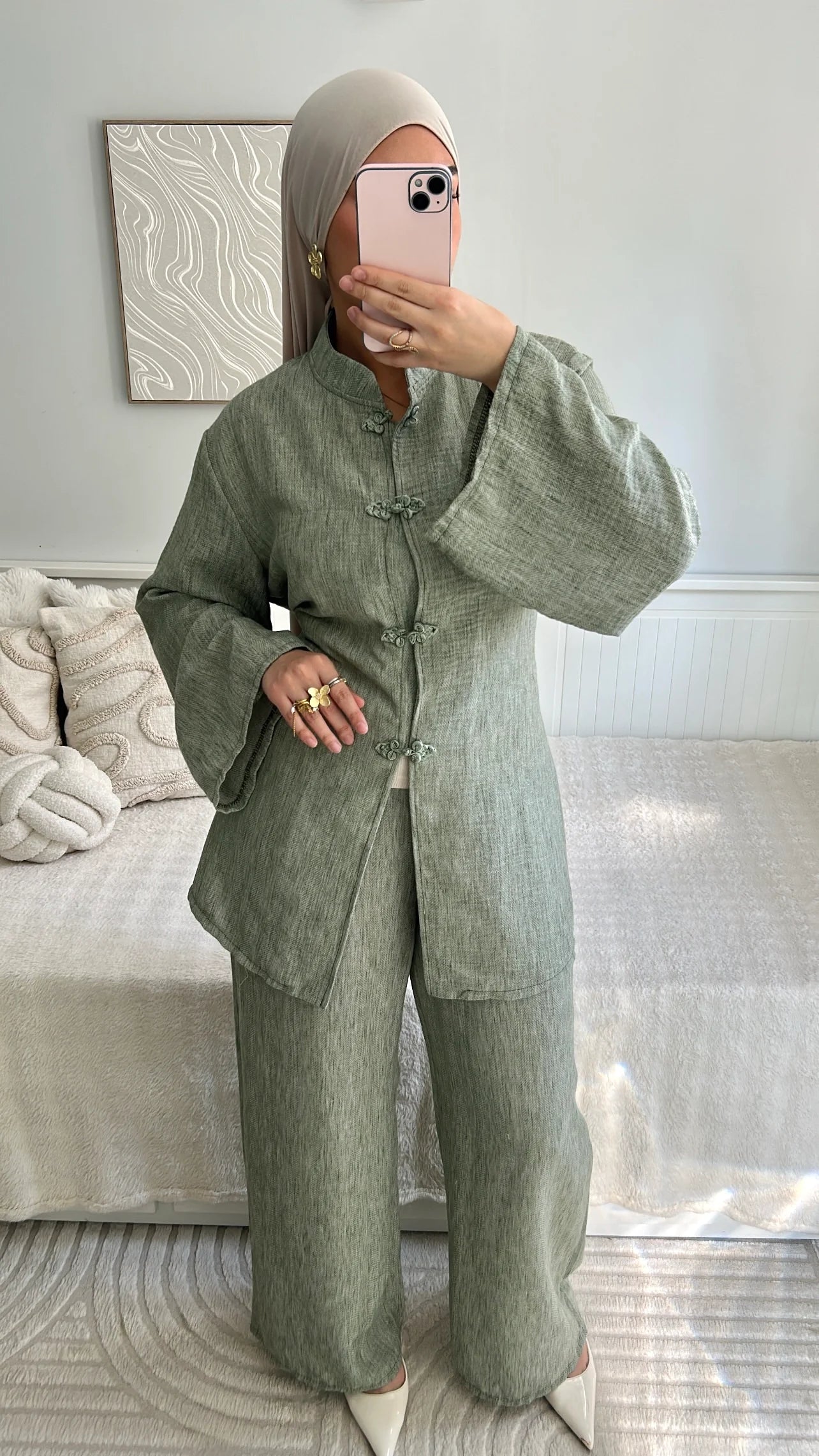 Yoko Linen Effect Co Ord with Adjustable Tie Belt