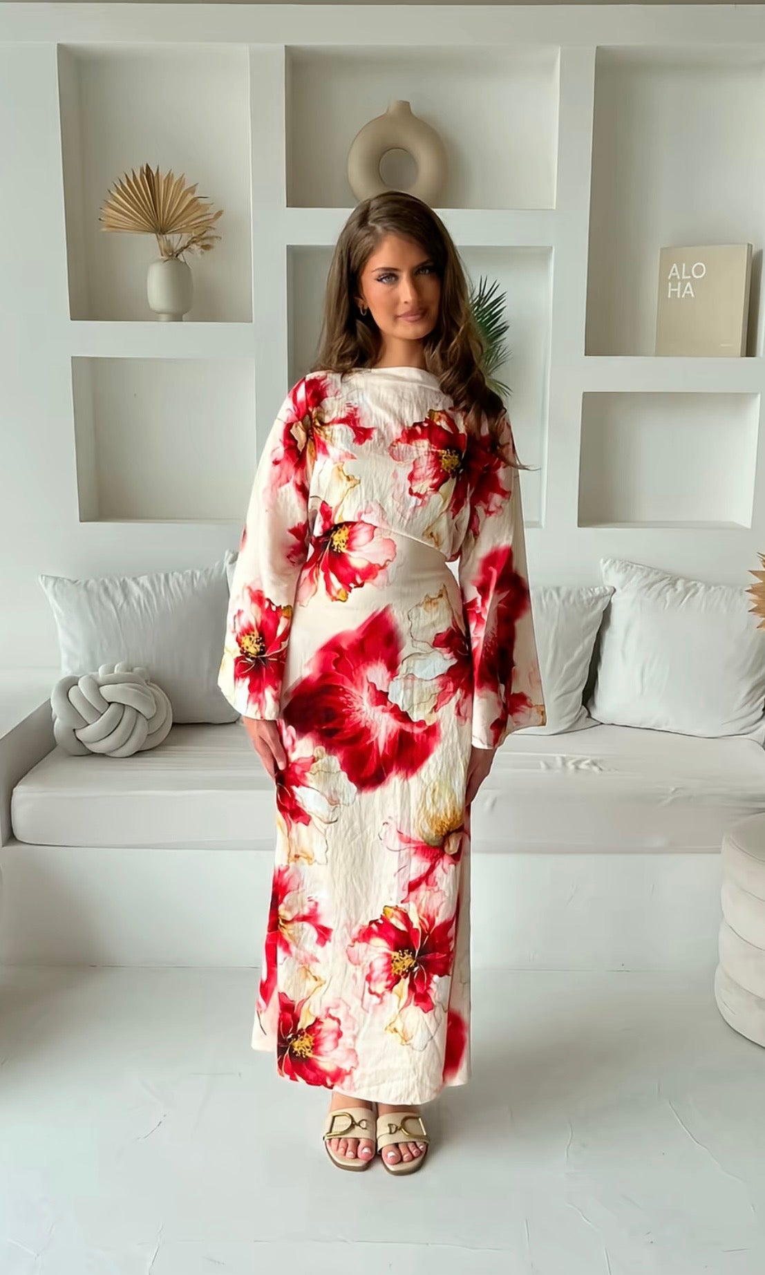 Sierra Floral Dress with Adjustable Tie Belt