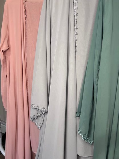 Daisy Chiffon Open Abaya