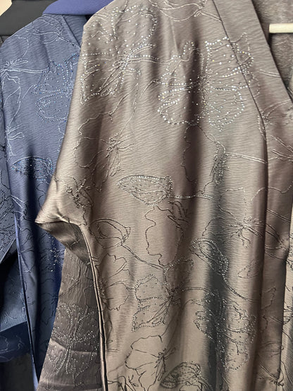 Laylah Embellished Jacquard Print Abaya Set