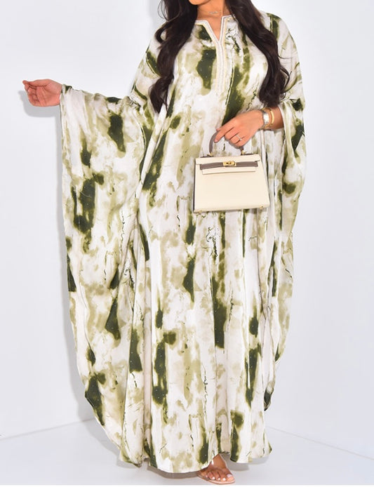 Tie Dye Rhinestone Kaftan