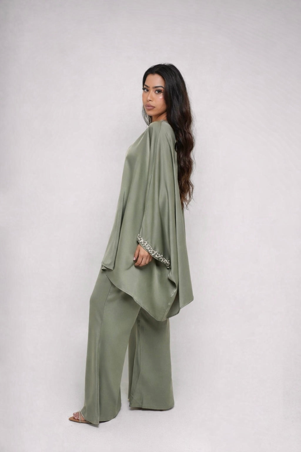 Emelia Premium Satin Crystal Co Ord