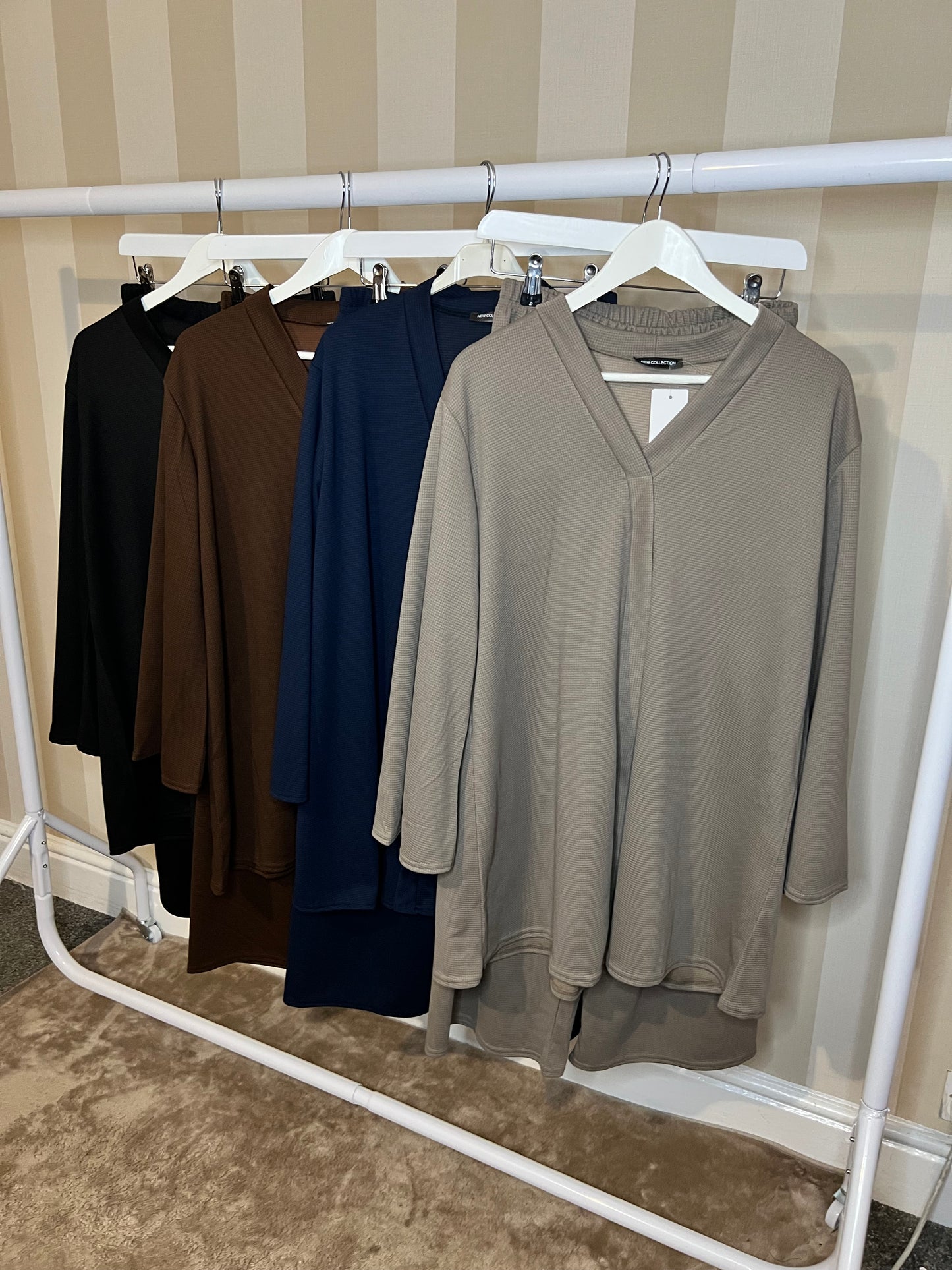 Waffle Textured V Neck Co Ord