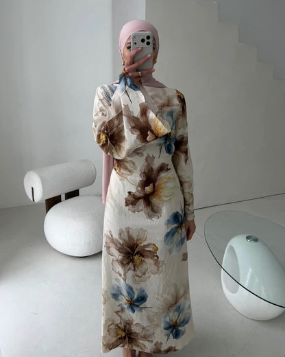 Sierra Floral Dress with Adjustable Tie Belt