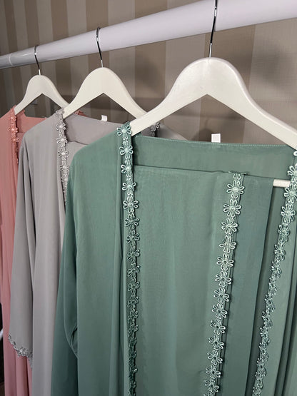 Daisy Chiffon Open Abaya