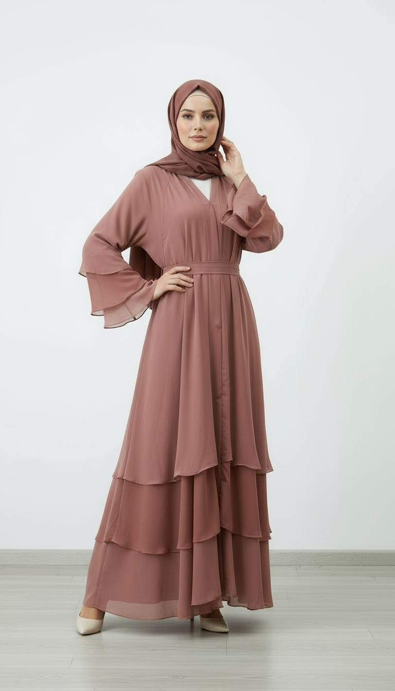 Mother and Daughter Chiffon Princess Abaya Set