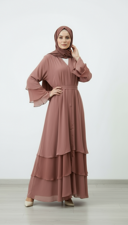Mother and Daughter Chiffon Princess Abaya Set