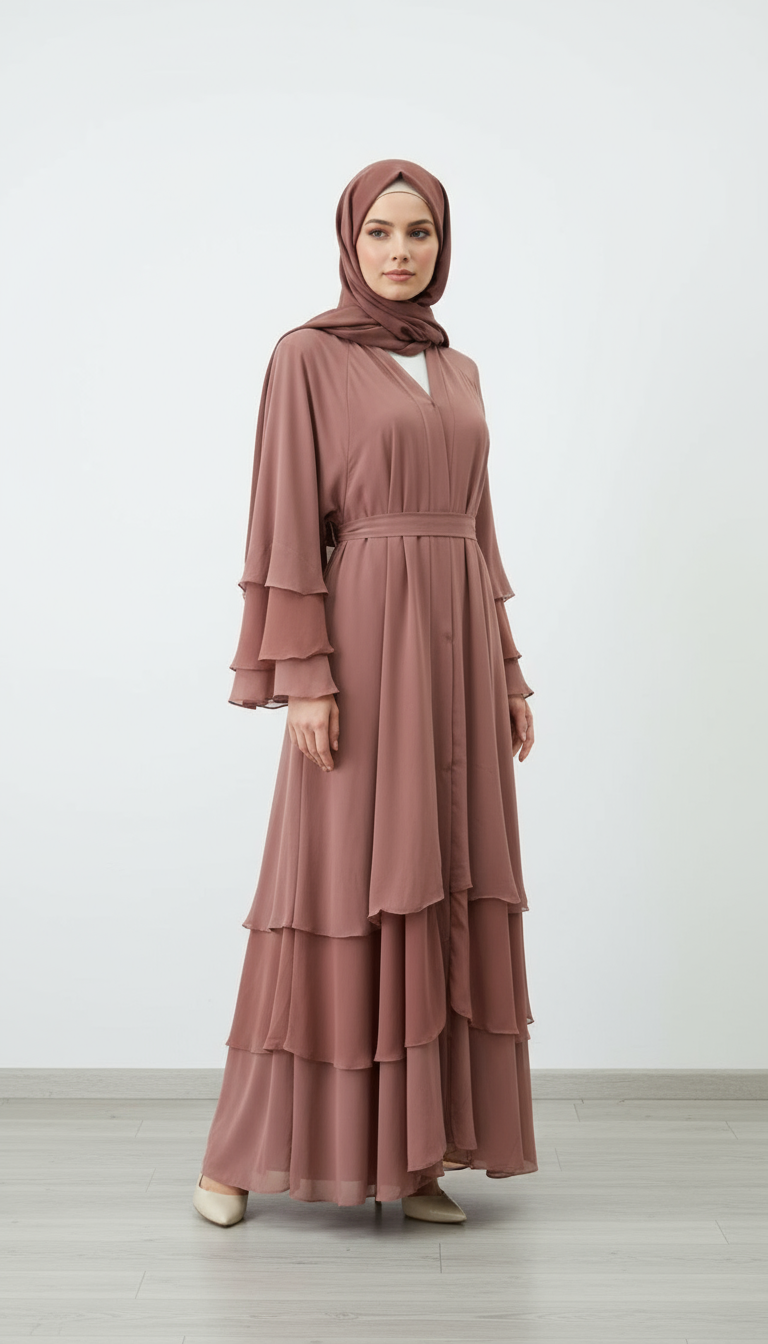 Mother and Daughter Chiffon Princess Abaya Set