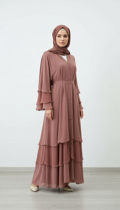 Mother and Daughter Chiffon Princess Abaya Set