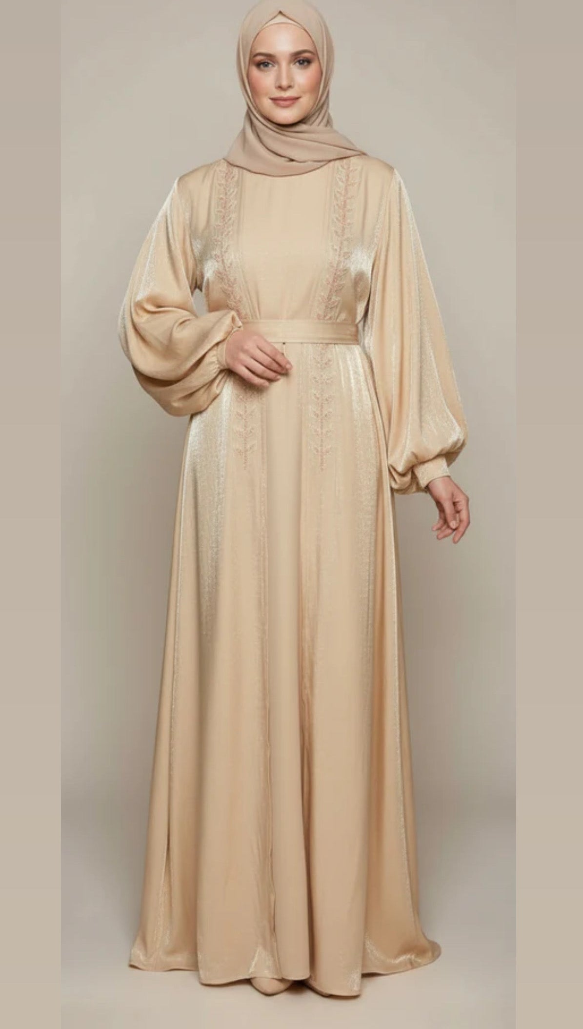 Rotana Beaded Abaya, Slip & Hijab Set