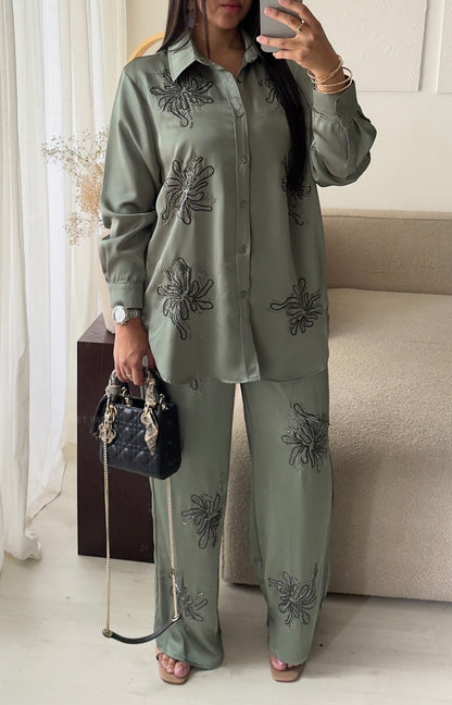 Embellished Satin Co Ord