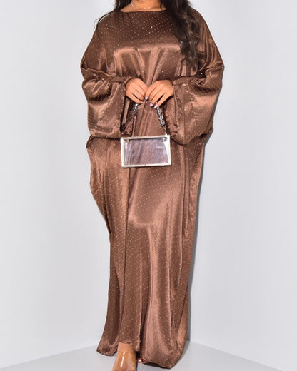 Premium Crystal Silk Oversized Abaya Dress