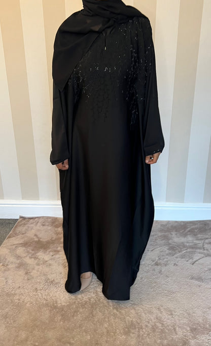 Aliya Inner Tie Belt Abaya with Hijab