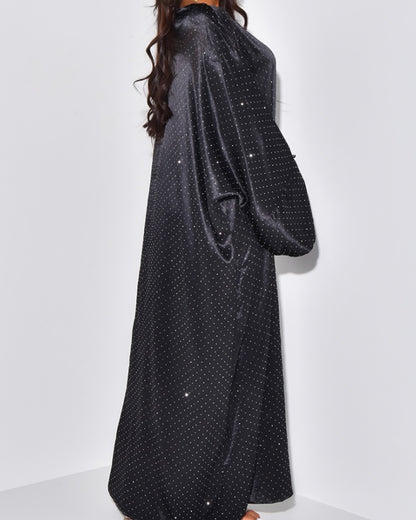 Premium Crystal Silk Oversized Abaya Dress