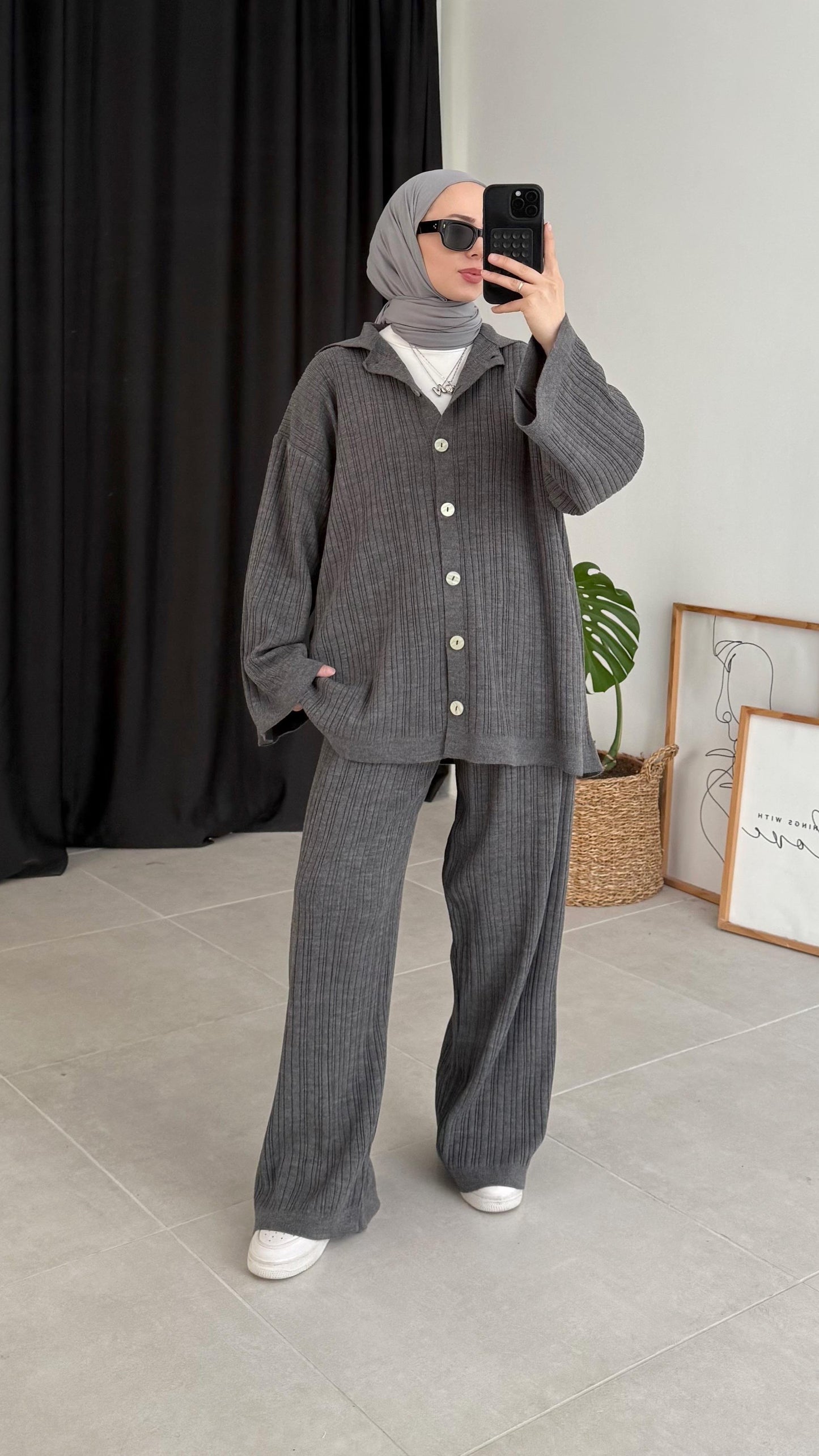 Premium Knit Cardigan Coord