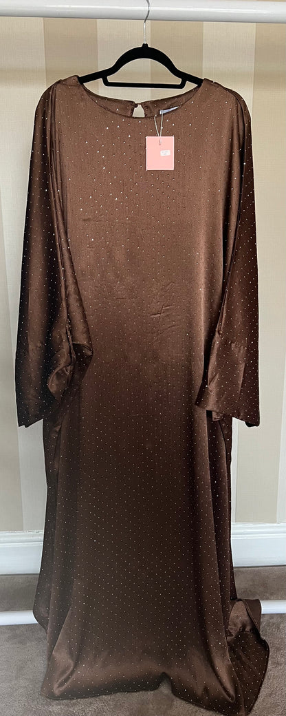 Premium Crystal Silk Oversized Abaya Dress