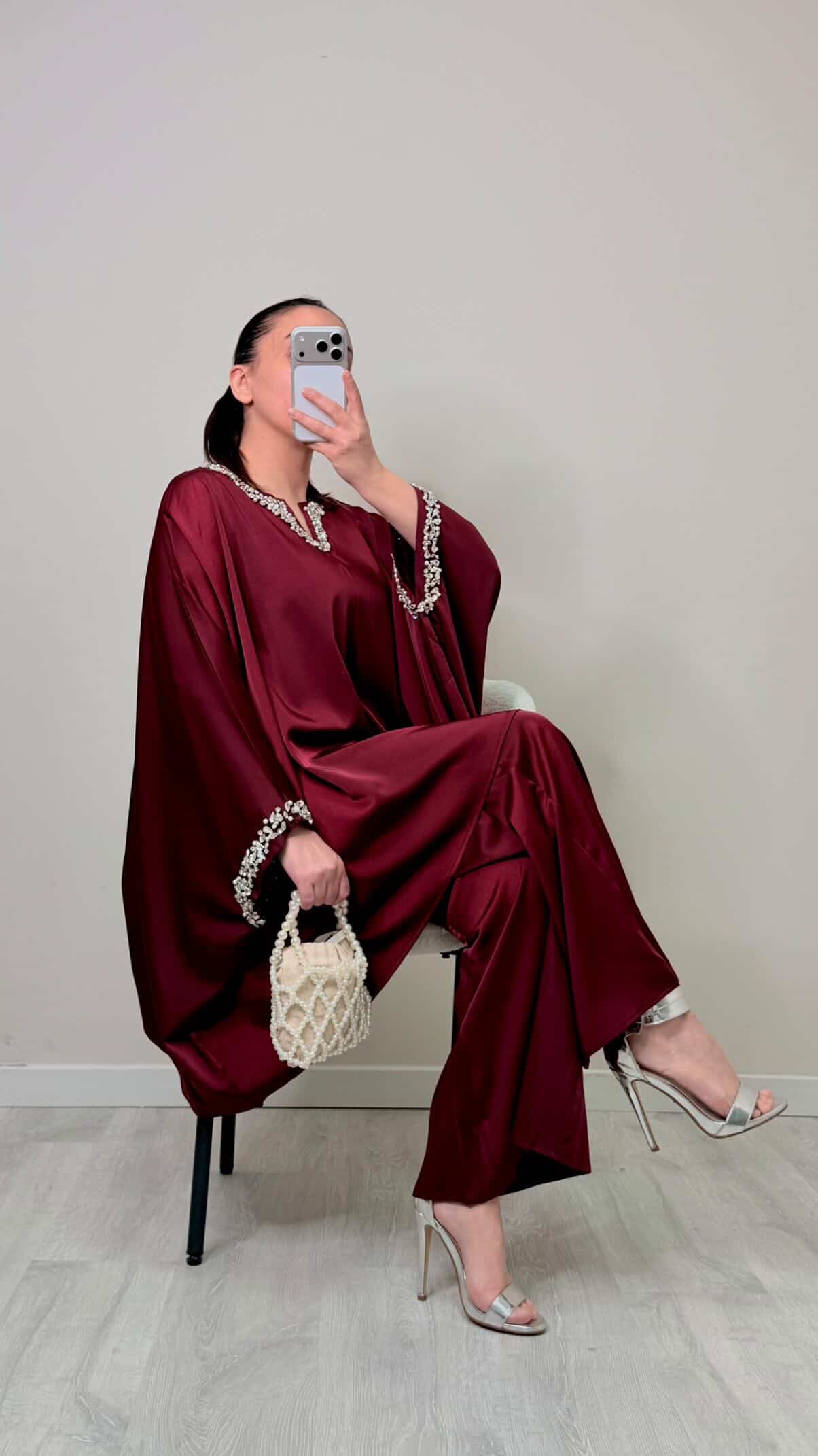 Emelia Premium Satin Crystal Co Ord