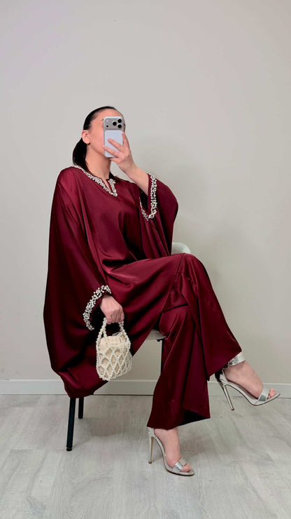 Emelia Premium Satin Crystal Co Ord