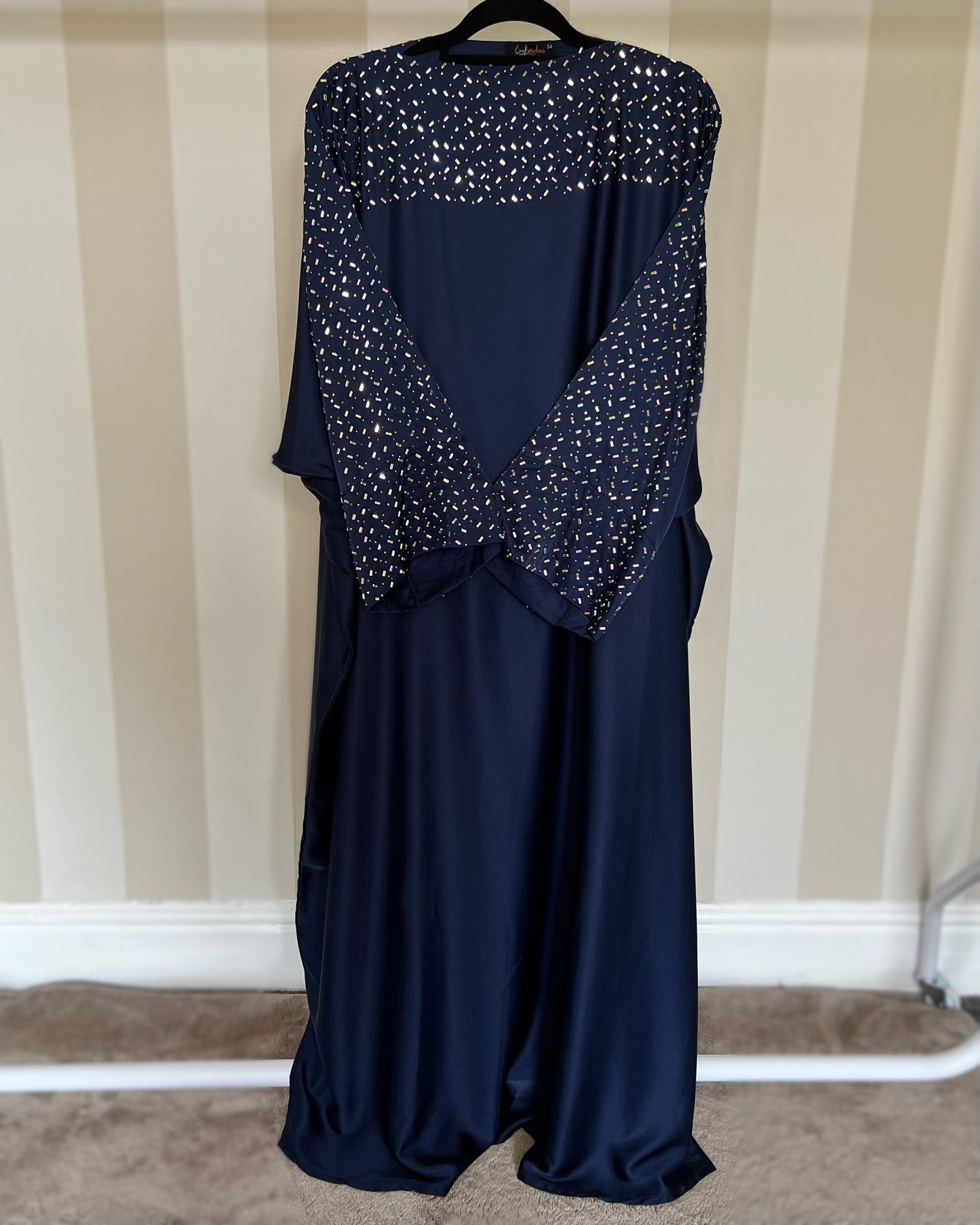 Embellished Premium Kaftan Abaya with inner tie belt